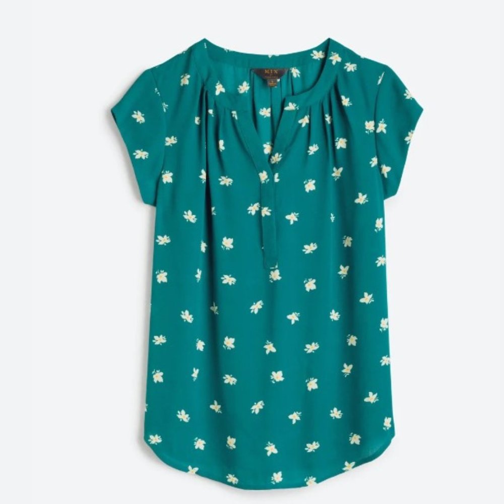 41 Hawthorn Hope Split Neck Blouse - Teal